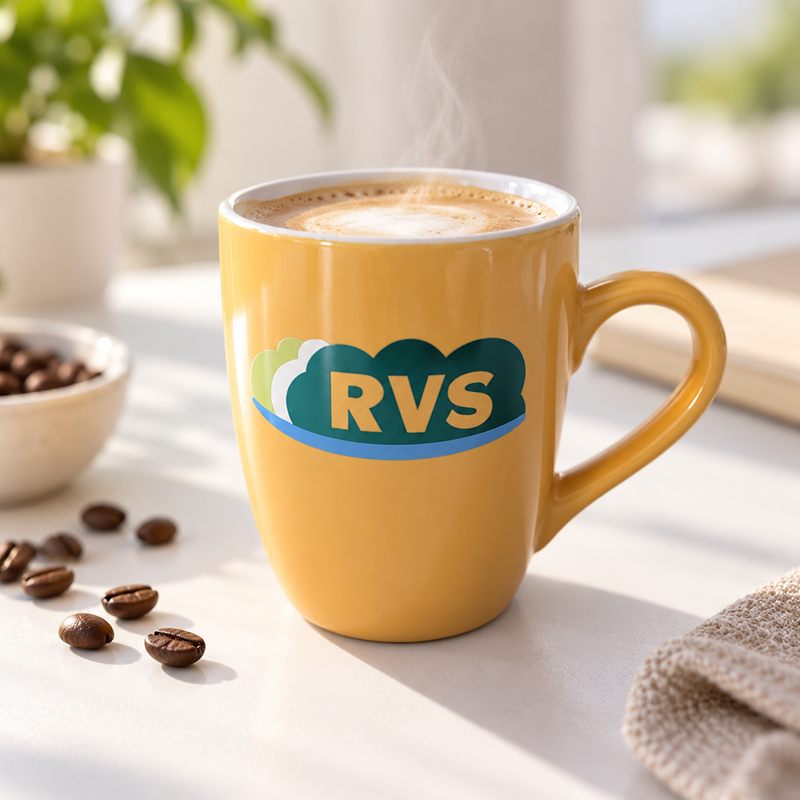 RVS Tasse Gelb Ansicht 2